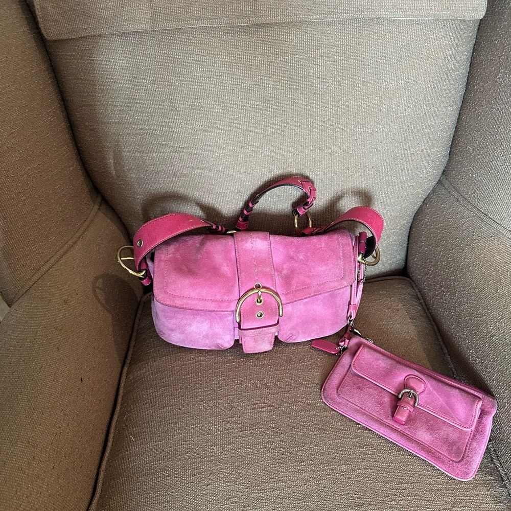 Vintage coach bag, beautiful suede - Picture 2 of 10